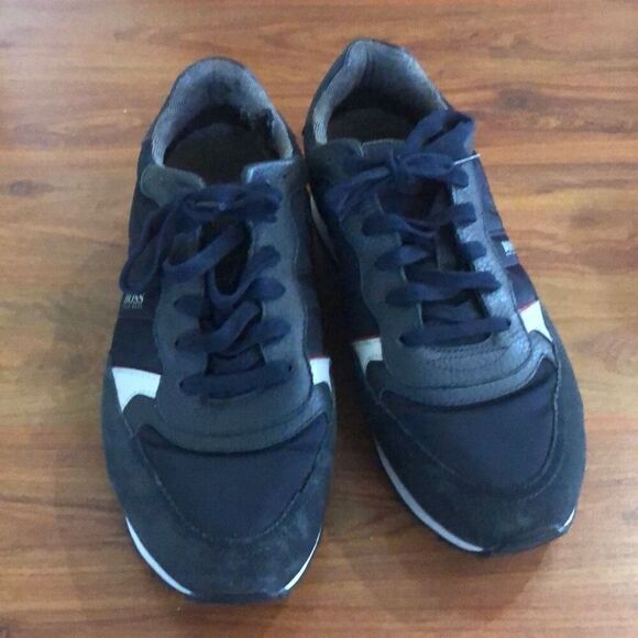 BOSS Hugo Boss mixed material trainers Leather suede nylon size 42 (9) - Picture 2 of 7